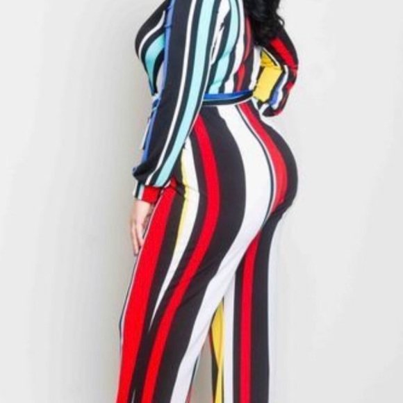 NWOT Plus Size Striped Pants Jumper - Picture 4 of 5